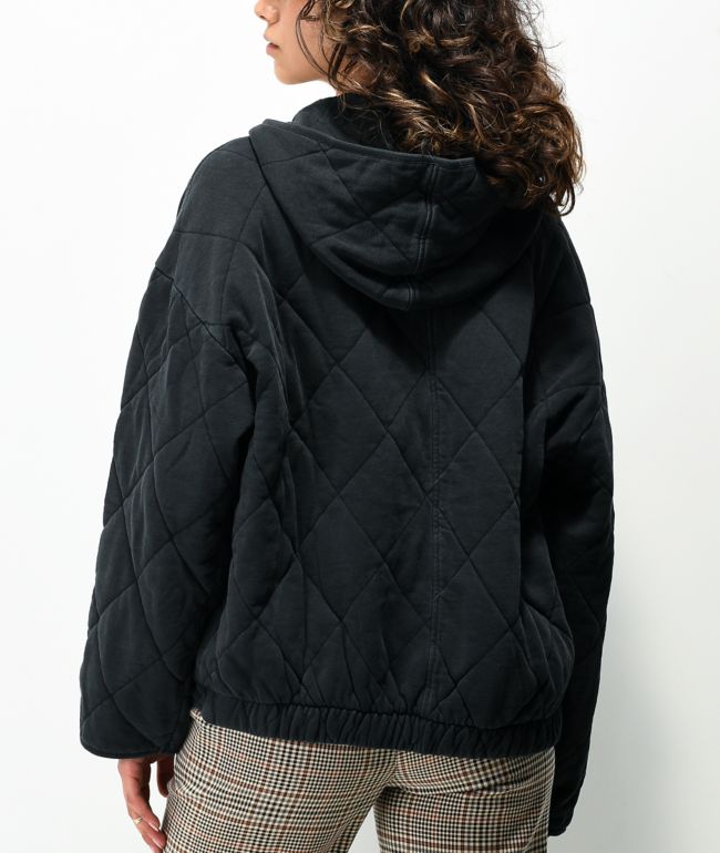 Oversized Quilted Black Jacket - thumbnail 2