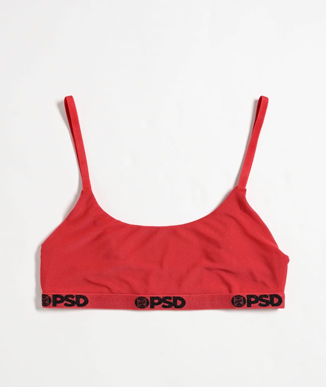 PSD Solid Mesh Red Bralette