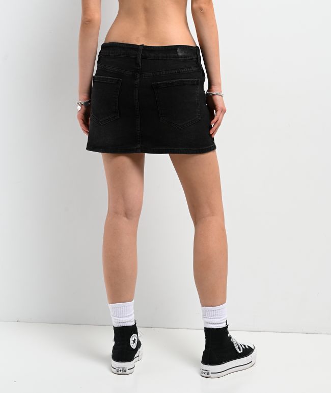 PTCL Rhinestone Diamond Black Mini Skirt - thumbnail 2