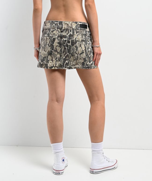 PTCL Snakeskin Denim Mini Skirt - thumbnail 2