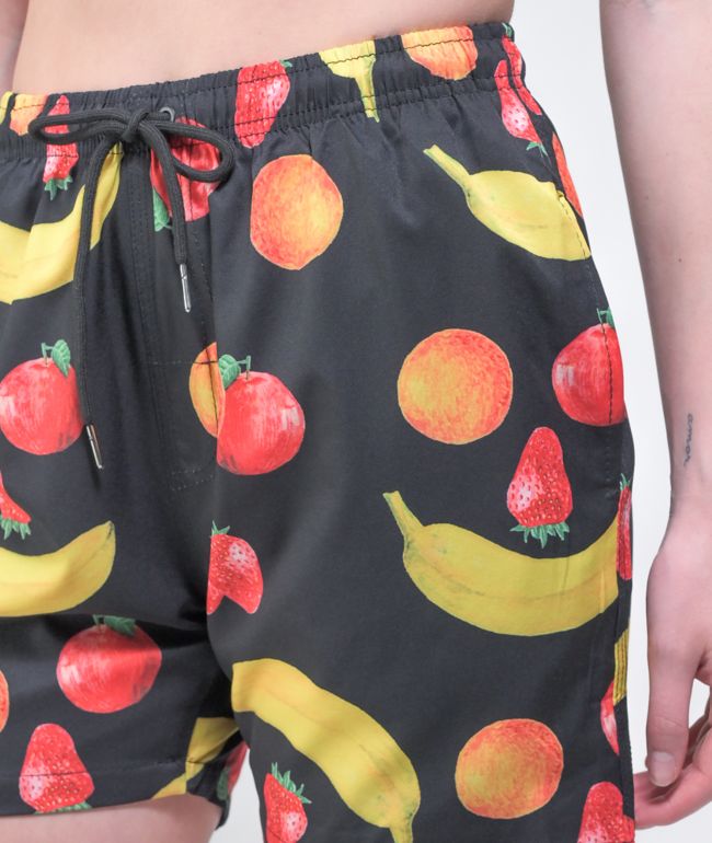 Petals and Peacocks Mixed Fruit Black Board Shorts - thumbnail 3