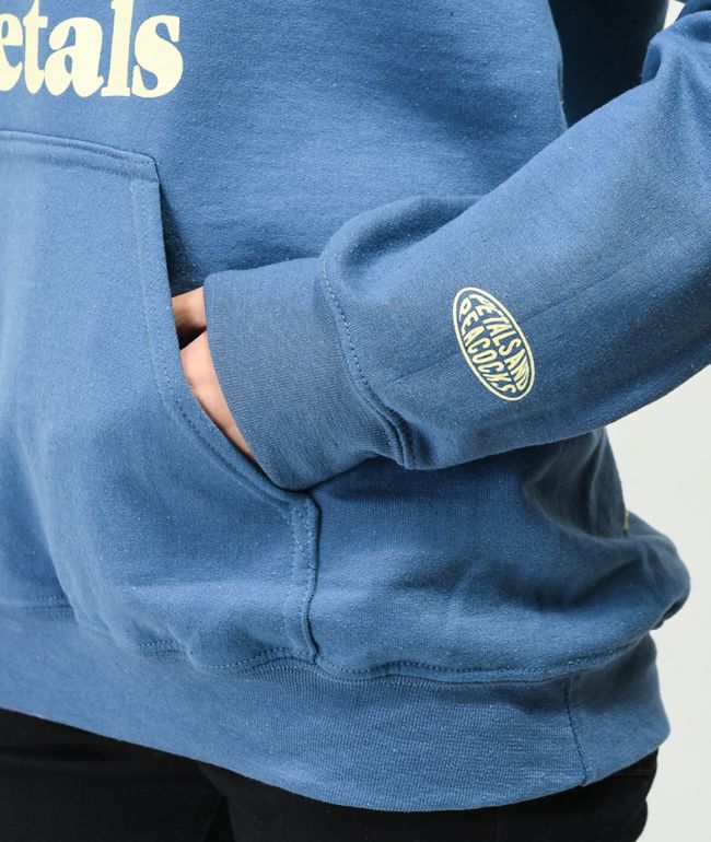Petals and Peacocks Square Panel Blue Hoodie - thumbnail 3