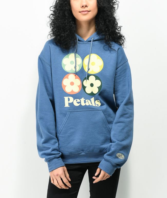 Petals and Peacocks Square Panel Blue Hoodie - thumbnail 2