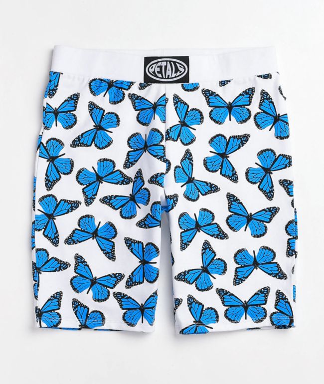 Petals by Petals and Peacocks Butterfly Effect White Bike Shorts