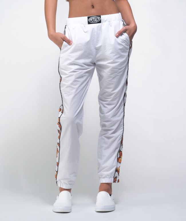 Petals by Petals and Peacocks Butterfly Effect White Track Pants