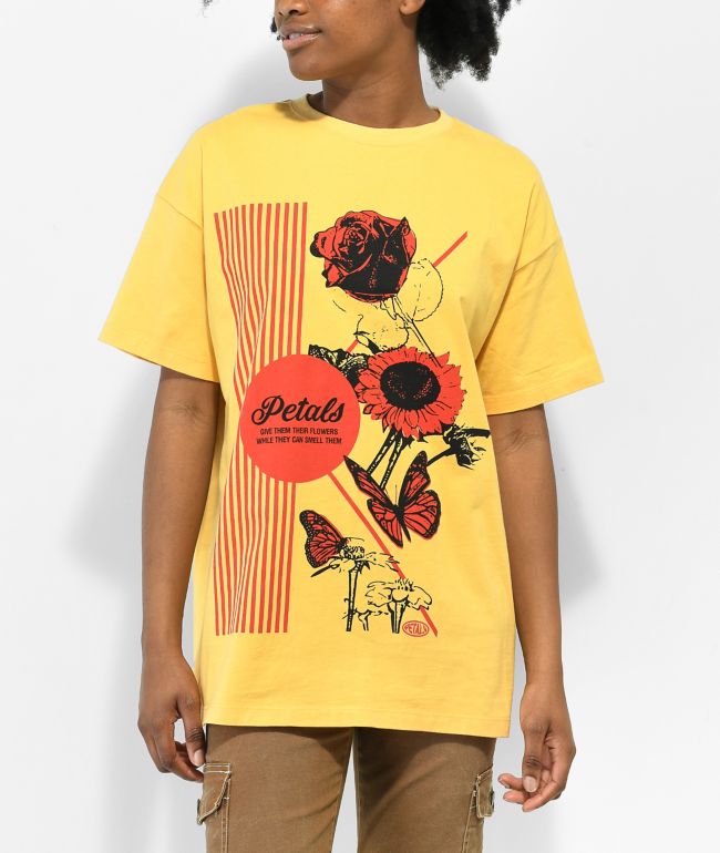 Petals by Petals and Peacocks Give Them Flowers Orange T-Shirt