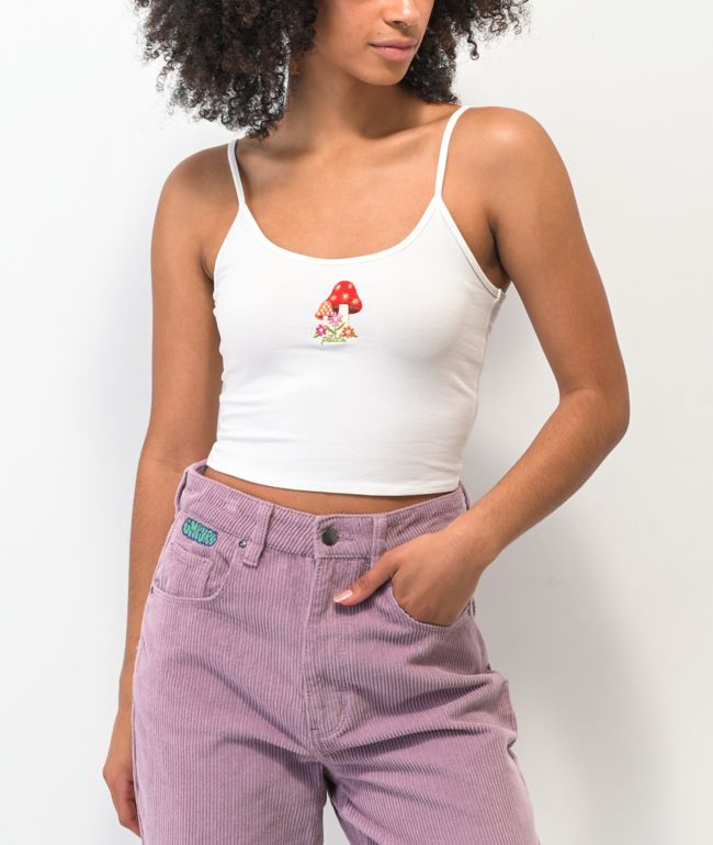 Petals by Petals and Peacocks Grow Together White Crop Tank Top
