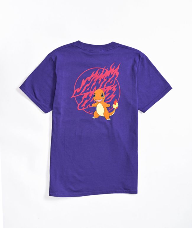 Pokemon & Santa Cruz Fire Type 1 Youth Purple T-Shirt