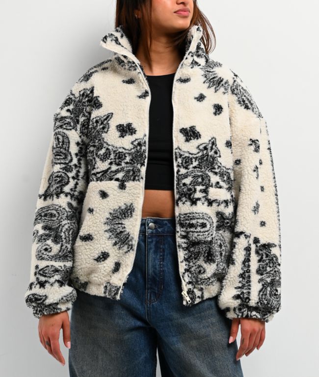 Pretty Garbage Chris White Sherpa Zip Jacket - thumbnail 3
