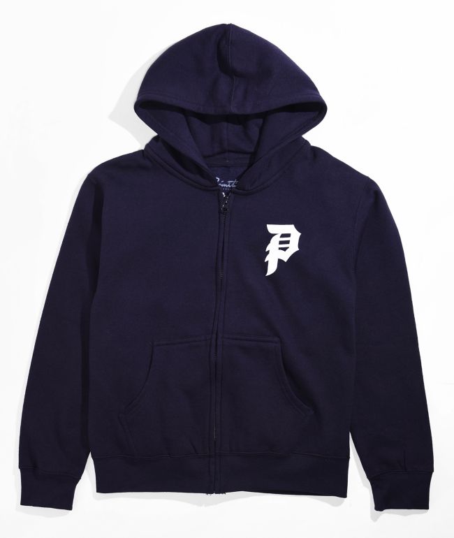 Primitive Kids Dirty P Navy Blue Zip Hoodie - thumbnail 2