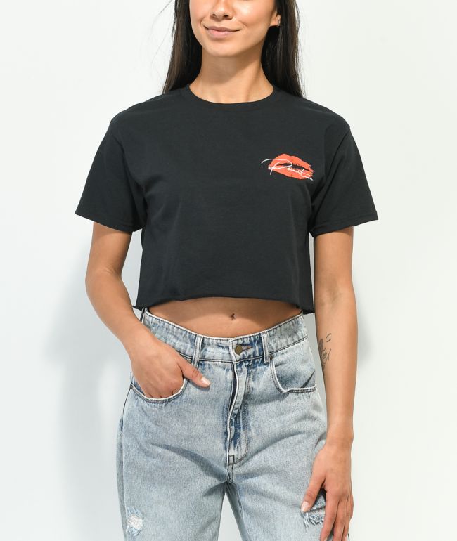 Primitive Lover Black Crop T-Shirt - thumbnail 2