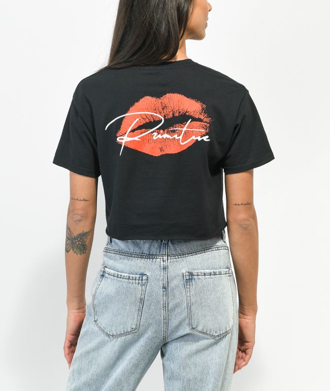 Primitive Lover Black Crop T-Shirt
