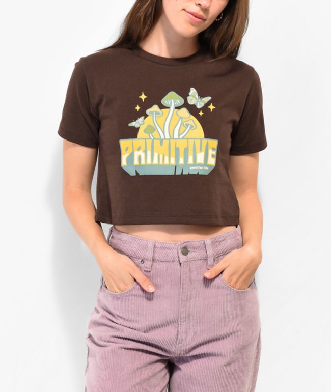 Primitive Melt Brown Crop T-Shirt