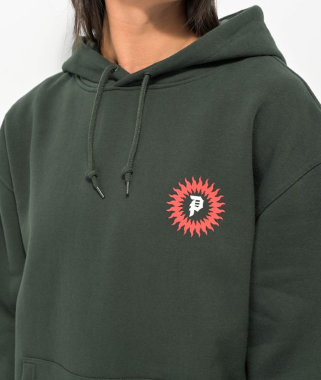 Primitive Red Cap Green Hoodie - thumbnail 3