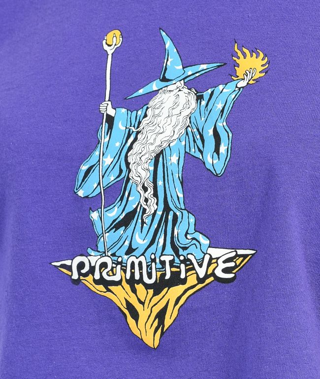Primitive Wizard Purple Crop T-Shirt - thumbnail 3