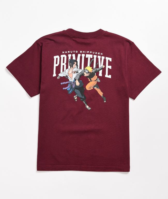 Primitive x Naruto Shippuden II Kids Naruto Versus Sasuke Burgundy T-Shirt