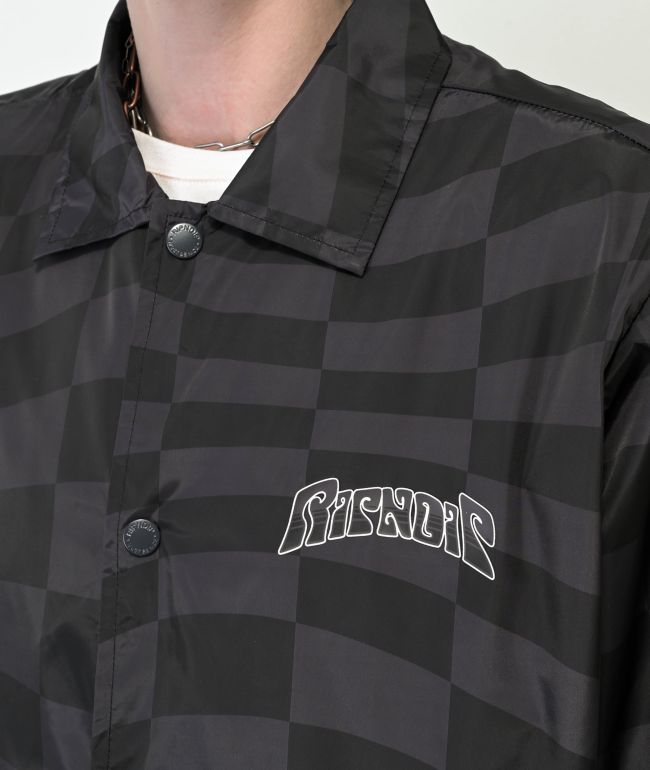 RIPNDIP Black Checkered Coaches Jacket - thumbnail 3
