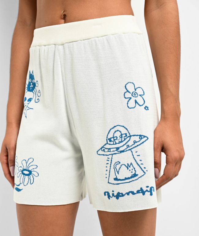 RIPNDIP Blonded Knit Reversible Off White Shorts - thumbnail 3