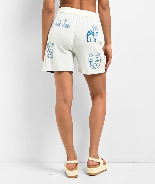 RIPNDIP Blonded Knit Reversible Off White Shorts - thumbnail 2