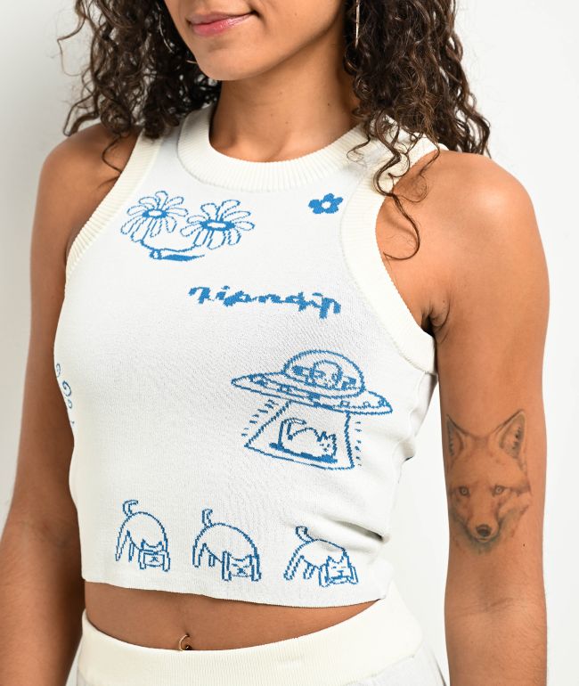 RIPNDIP Blonded Knit Reversible Off White Tank Top - thumbnail 3