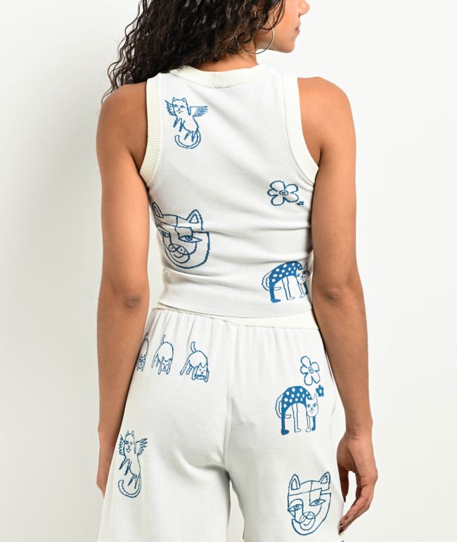 RIPNDIP Blonded Knit Reversible Off White Tank Top - thumbnail 2
