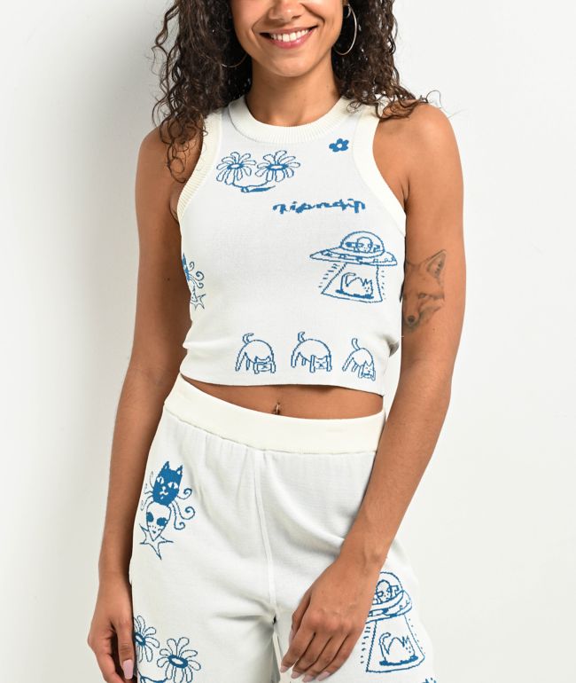 RIPNDIP Blonded Knit Reversible Off White Tank Top