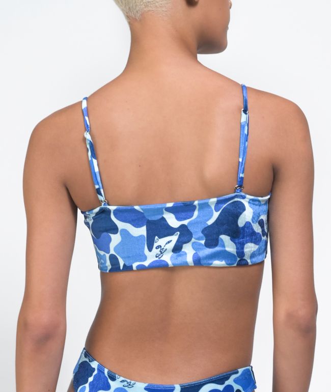 RIPNDIP Blue Camo Bandeau Bikini Top - thumbnail 2