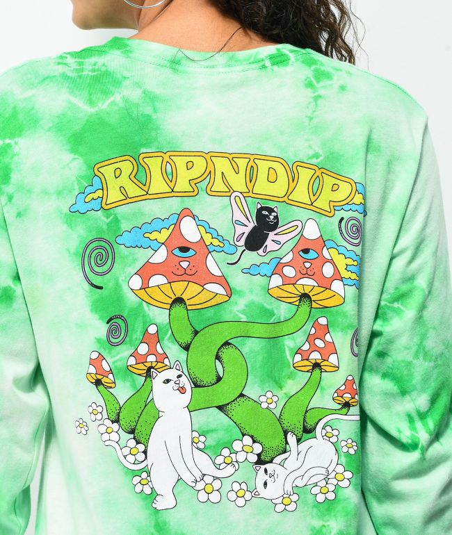 RIPNDIP Cloud 69 Green Tie Dye  Long Sleeve T-Shirt - thumbnail 3