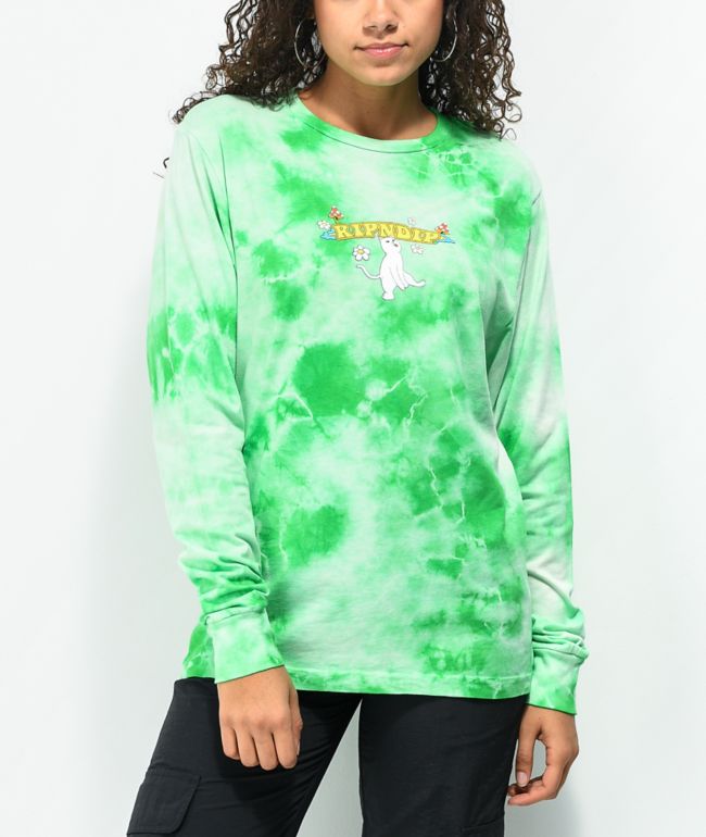 RIPNDIP Cloud 69 Green Tie Dye  Long Sleeve T-Shirt - thumbnail 2
