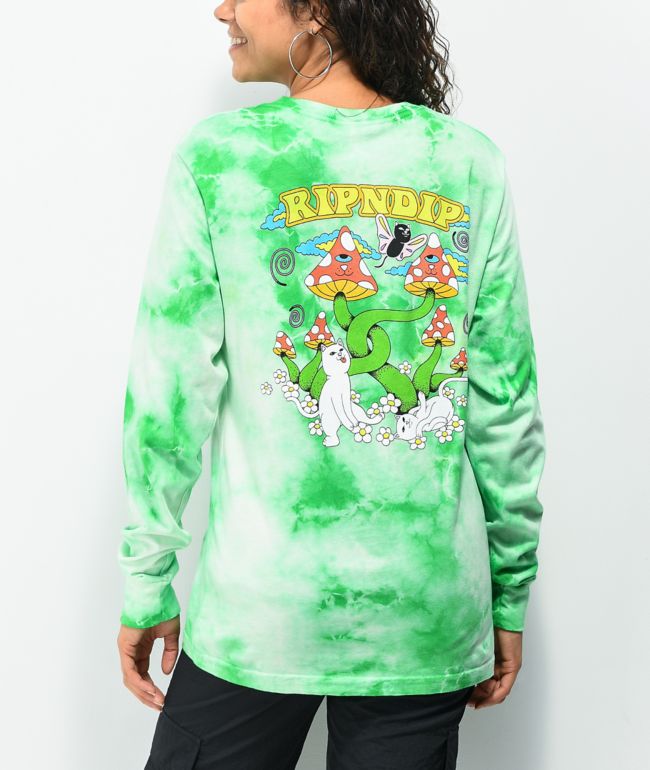 RIPNDIP Cloud 69 Green Tie Dye  Long Sleeve T-Shirt