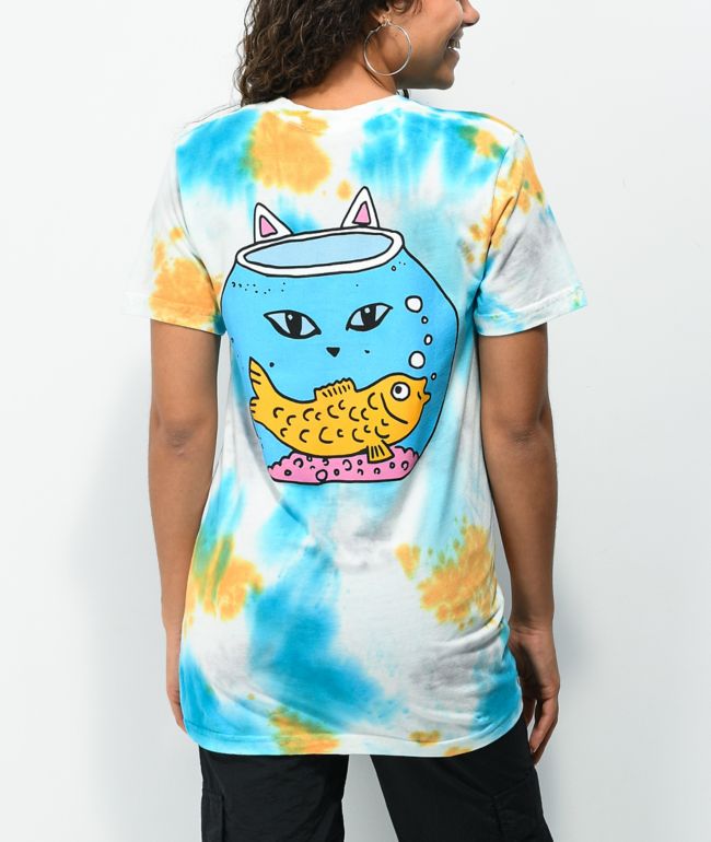 RIPNDIP Finding Nermio Orange & Blue Tie Dye Boyfriend T-Shirt