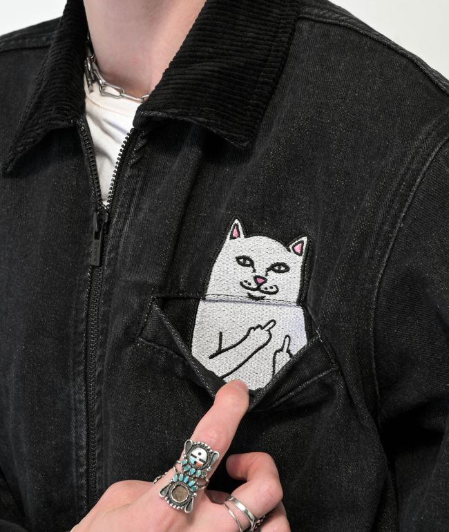 RIPNDIP La Brea Peeking Nermal Black Denim Jacket - thumbnail 3