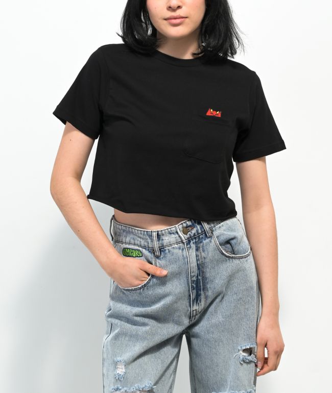 RIPNDIP Lord Devil Black Crop Pocket T-Shirt