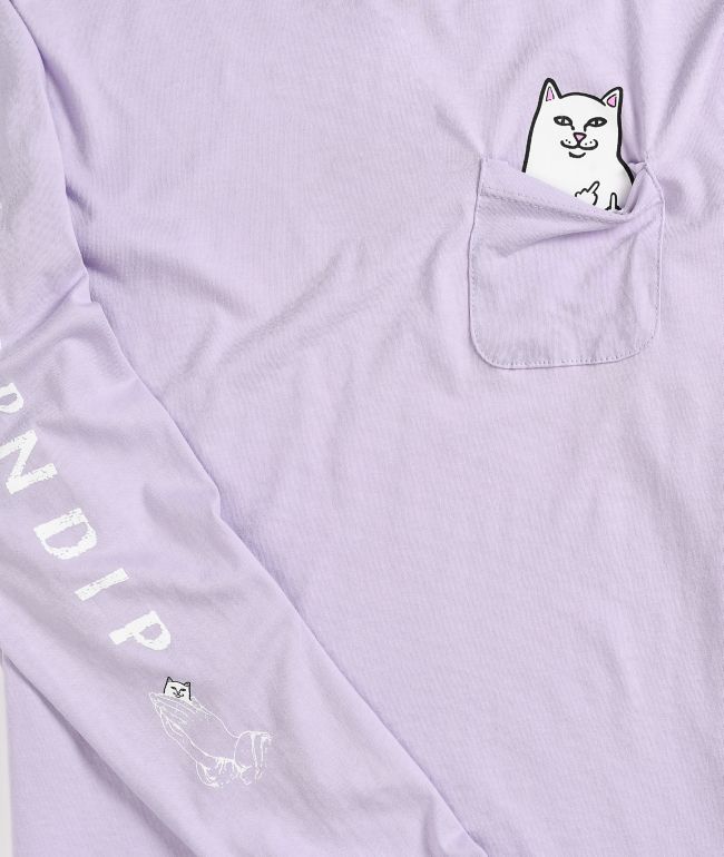 RIPNDIP Lord Nermal Lavender Long Sleeve T-Shirt - thumbnail 2