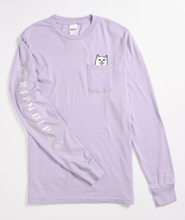 RIPNDIP Lord Nermal Lavender Long Sleeve T-Shirt