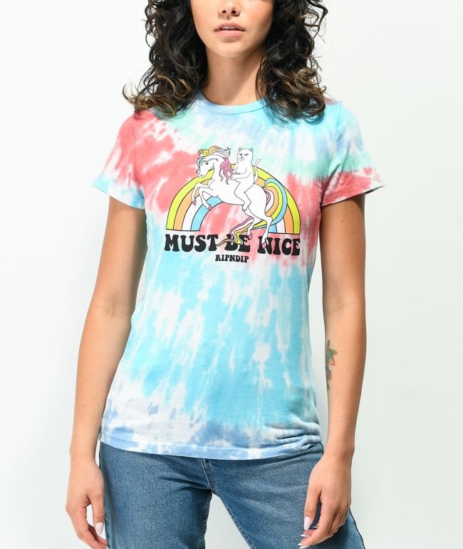 RIPNDIP My Little Nerm Red & Blue Tie Dye T-Shirt