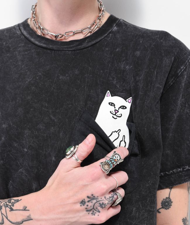 RIPNDIP Nermal BF Black Wash Pocket T-Shirt - thumbnail 3