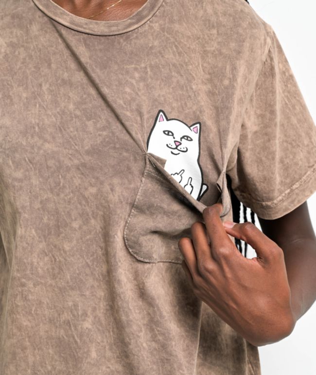 RIPNDIP Nermal Tan Mineral Wash Pocket T-Shirt - thumbnail 3