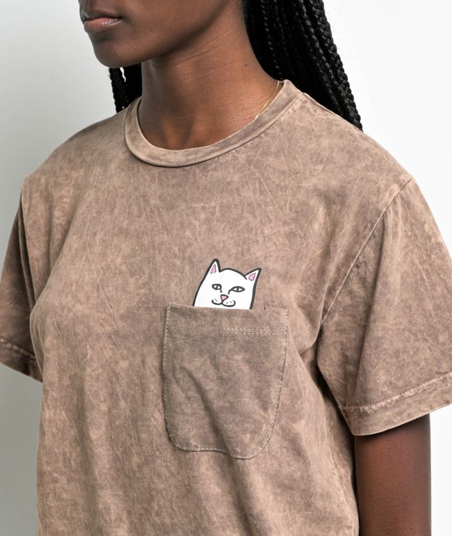 RIPNDIP Nermal Tan Mineral Wash Pocket T-Shirt - thumbnail 2