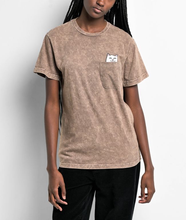 RIPNDIP Nermal Tan Mineral Wash Pocket T-Shirt