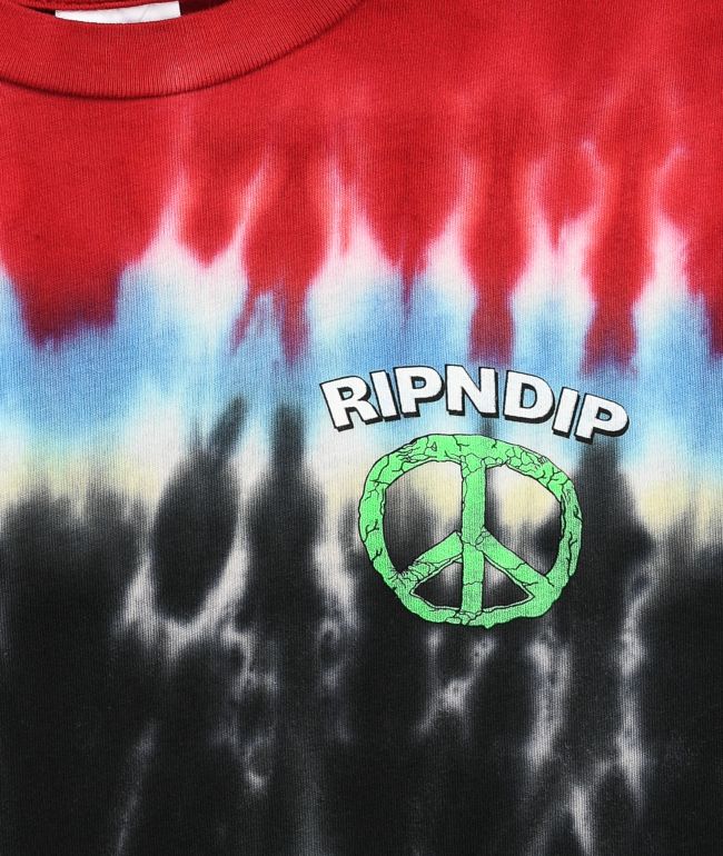 RIPNDIP Peace N Love Red Tie Dye T-Shirt - thumbnail 3