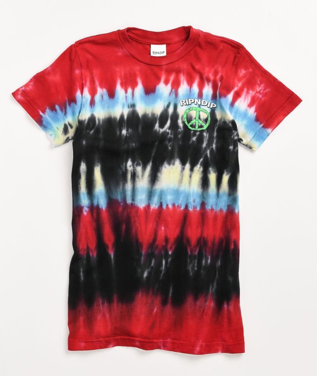 RIPNDIP Peace N Love Red Tie Dye T-Shirt - thumbnail 2