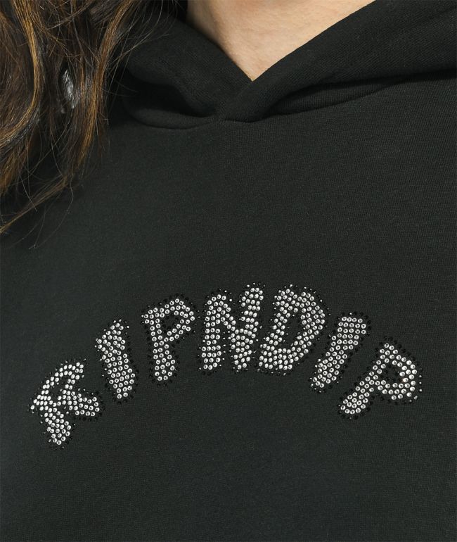 RIPNDIP Sent From Heck Black Rhinestone Hoodie - thumbnail 3