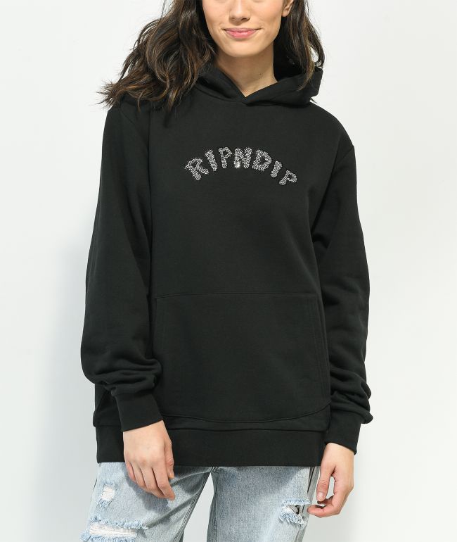 RIPNDIP Sent From Heck Black Rhinestone Hoodie - thumbnail 2