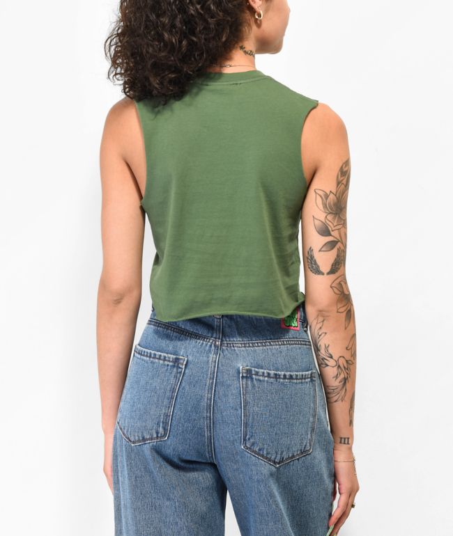 RIPNDIP Summer Friends Green Crop Tank Top - thumbnail 2