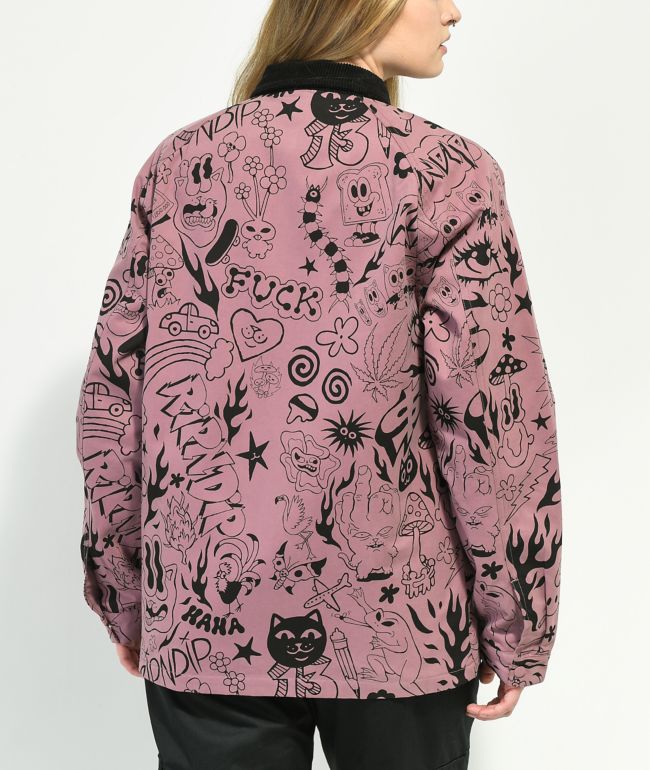 RIPNDIP We Dont Care Mauve Coaches Jacket - thumbnail 2