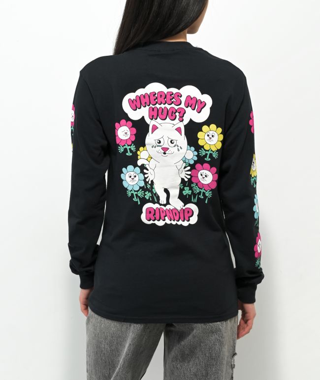 RIPNDIP Where's My Hug Black Long Sleeve T-Shirt