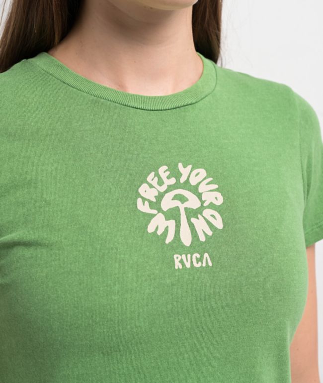 RVCA 411 Green Crop T-Shirt - thumbnail 3