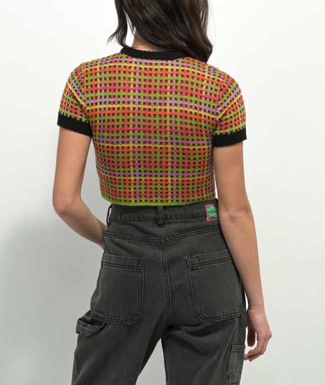 Ragged Priest Crystal Brown Knit Crop Top - thumbnail 2