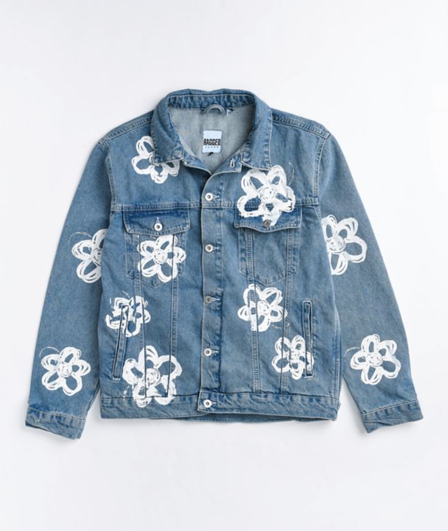 Ragged Priest Dropout Daisy Bleach Blue Denim Jacket